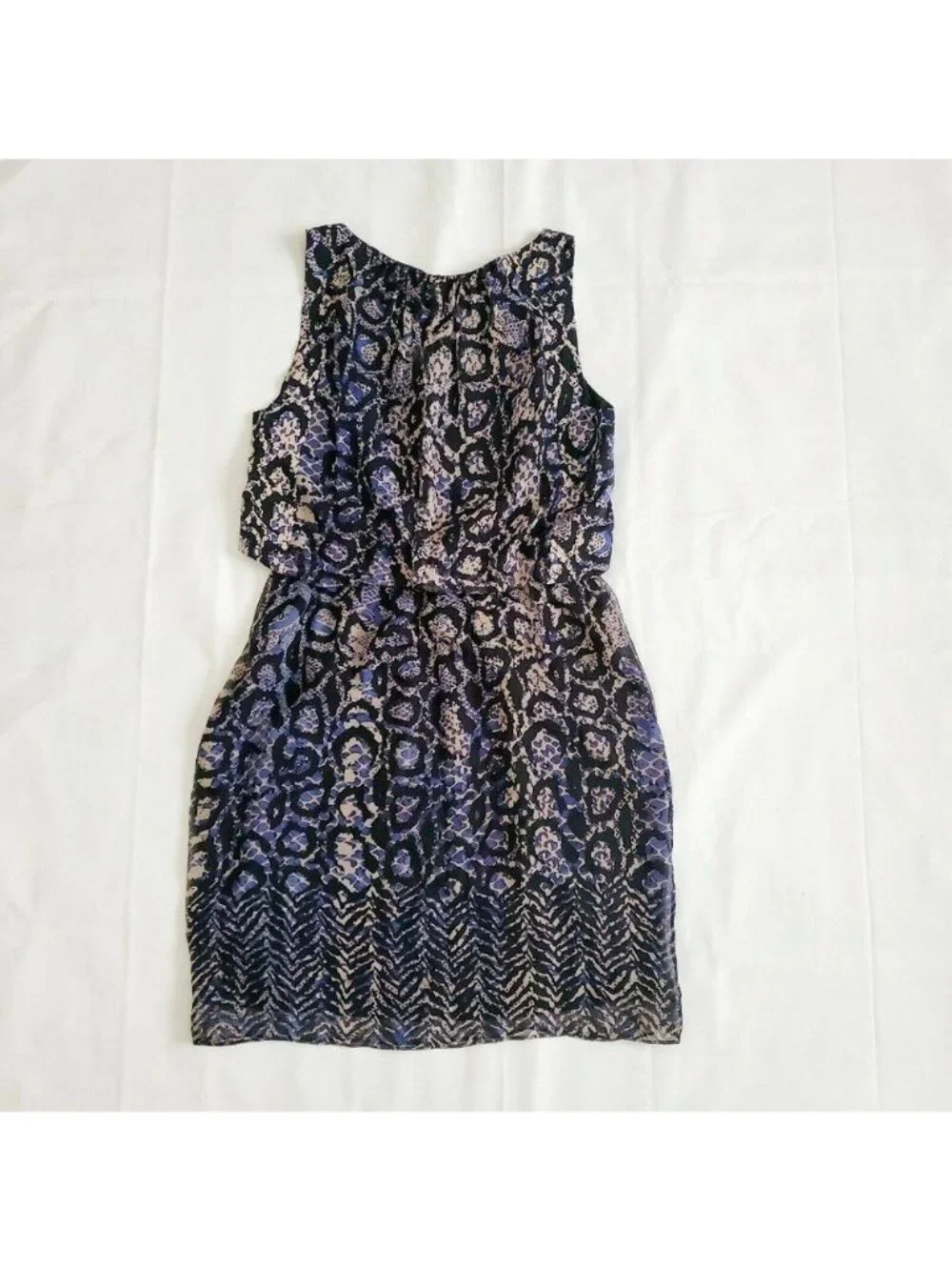 Tibi New York Women's Black Multi Color Animal Print 100% Silk Dress Size 2 - Picture 4 of 10